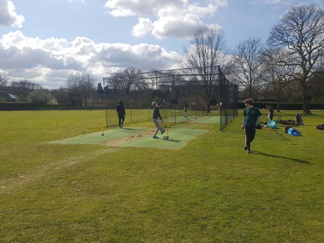 Practice under way at the Recreation Ground